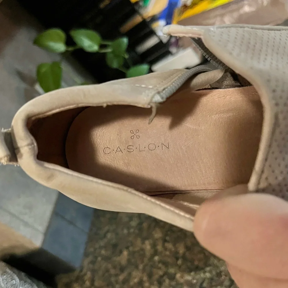 Caslon Taupe Suede Wedge Sneakers